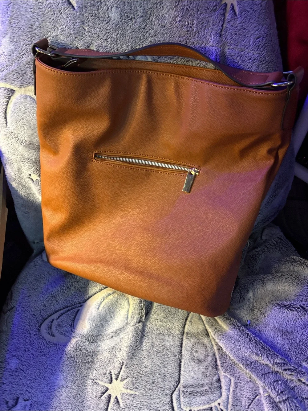 Women’s Brown Tote Bag with Crystal Accent